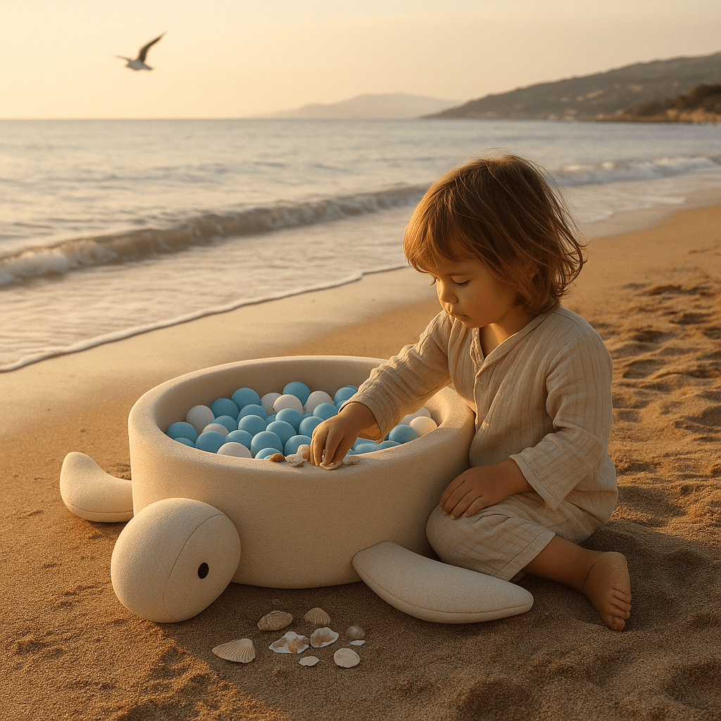 Meowbaby Foam Baby Turtle Ball Pit | Boucle