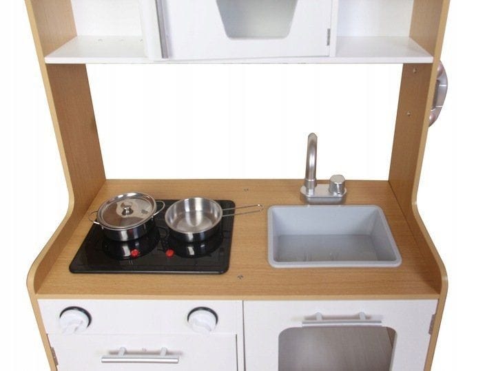 Meowbaby Wooden Play Kitchen for Children with Multimedia Burners