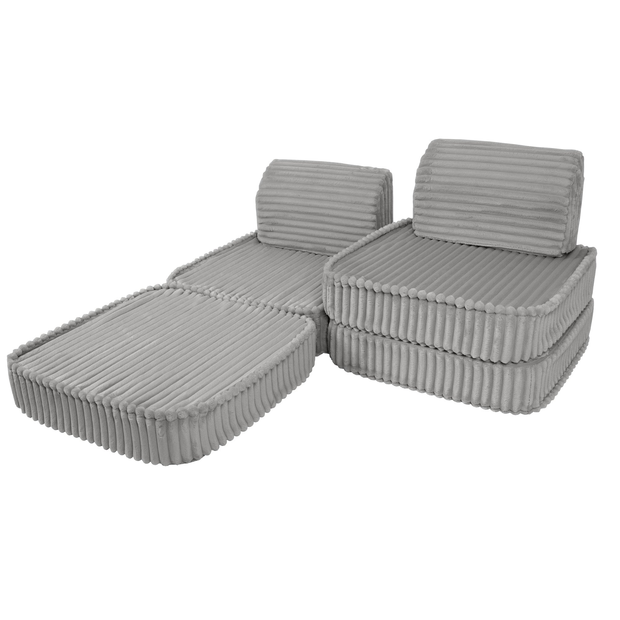 Meowbaby Churros Pocket Sofa Basic Moon Dust Grey