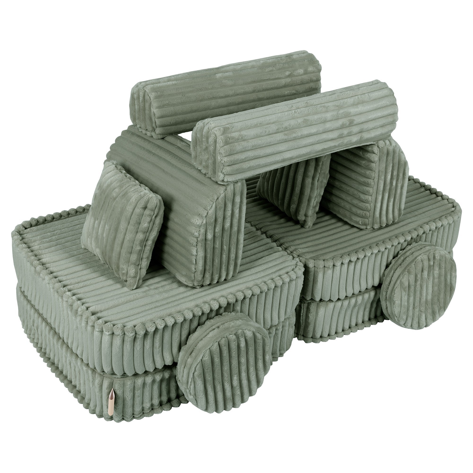 Meowbaby Churros Pocket Sofa Plus Olive Sage Green