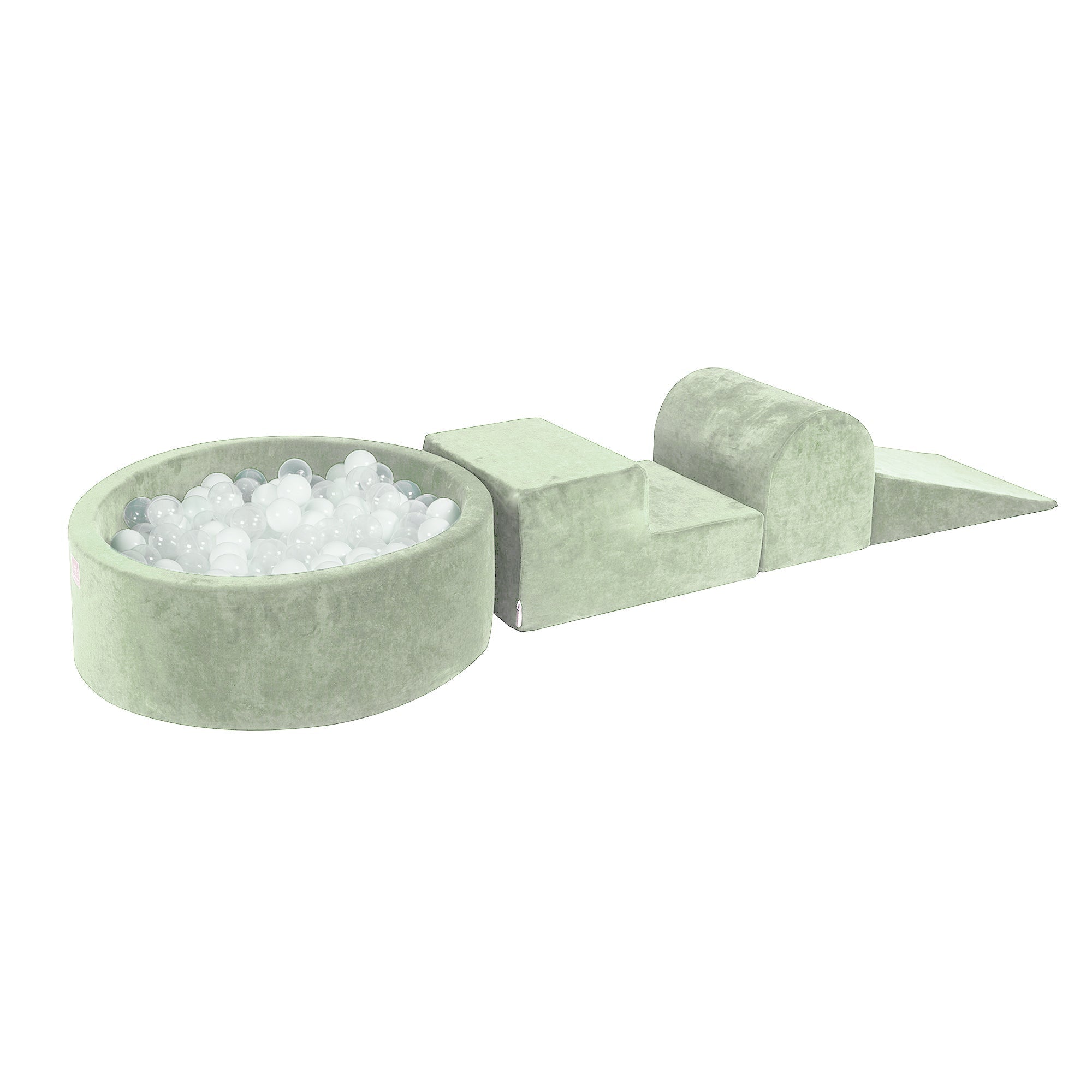 Παιδικά βελούδινα τουβλάκια αναρρίχησης από αφρώδες υλικό Sage Green - Σετ μαλακού παιχνιδιού για μωρά | Μπάλες για να διαλέξετε