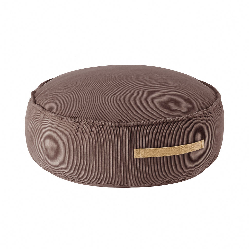Παιδικό Πουφ - Στρογγυλό - Λεπτή Ρίγα Κοτλέ 