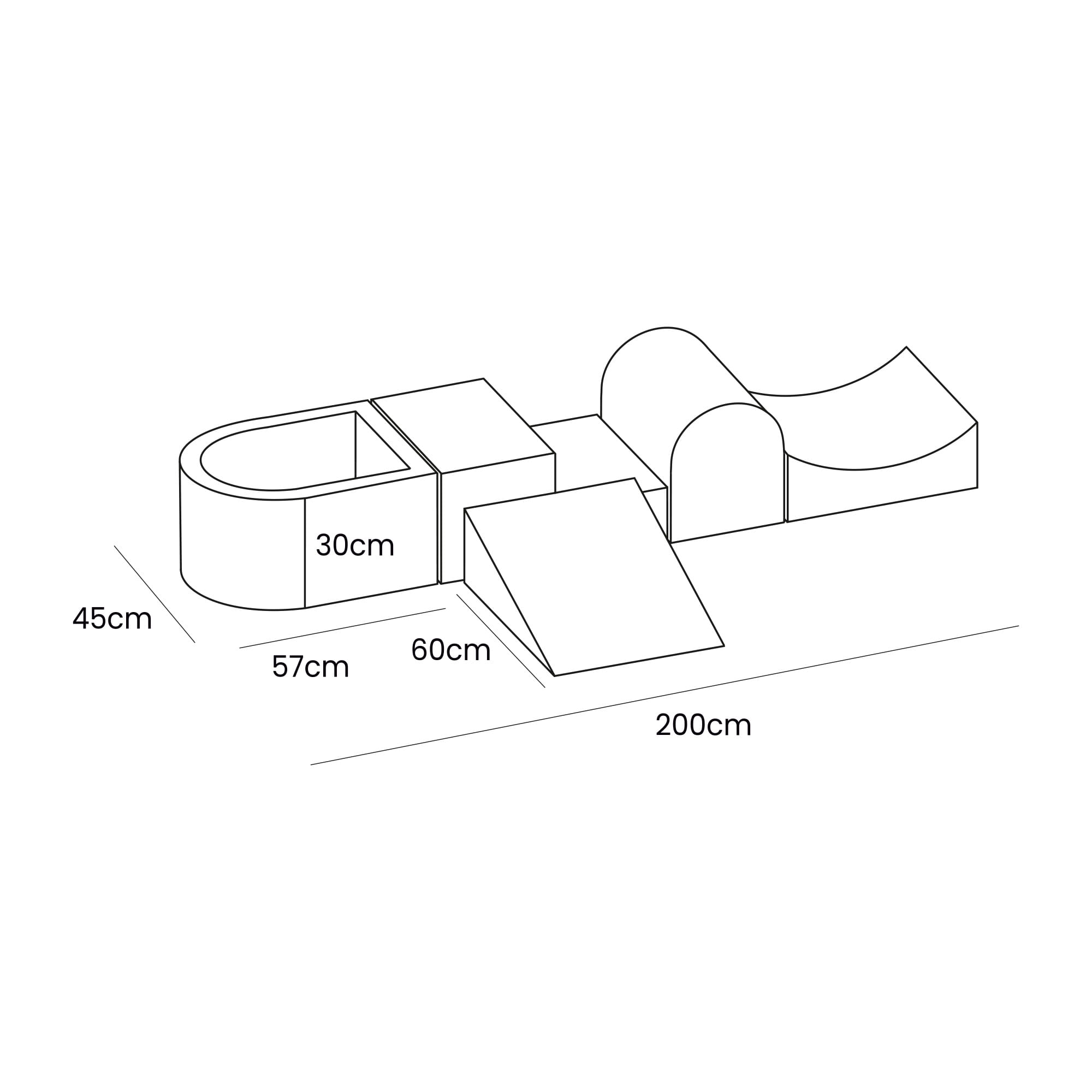 Aesthetic Foam Playground 5 Elements Dimensions Meowbaby